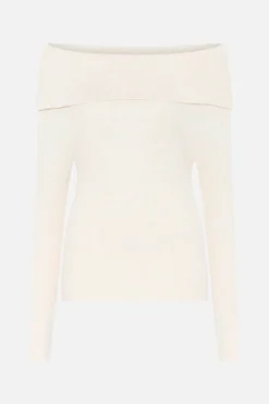 Bruuns Bazaar Anemone Tonna Knit -neulepusero luonnonvalkoinen