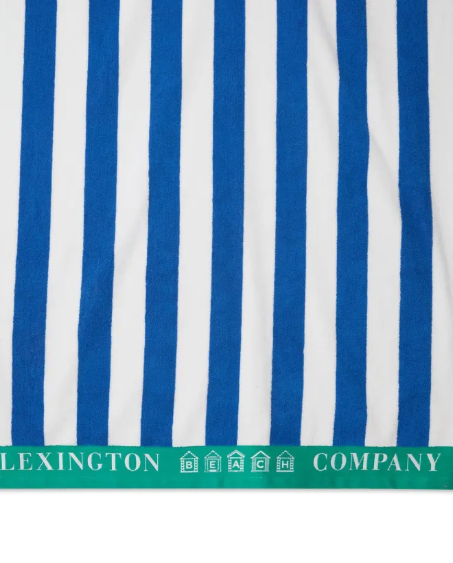 Lexington Raidallinen Rantapyyhe Puuvillafroteeta Siniraidallinen