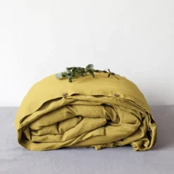 Pellava Pussilakana 240x220cm Sitruuna Curry